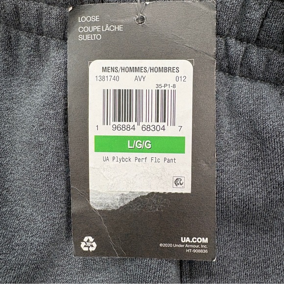 NWT Large Color Pitch Gray Under Armour Men's Playback Performance Fleece Pants. - Picture 9 of 10